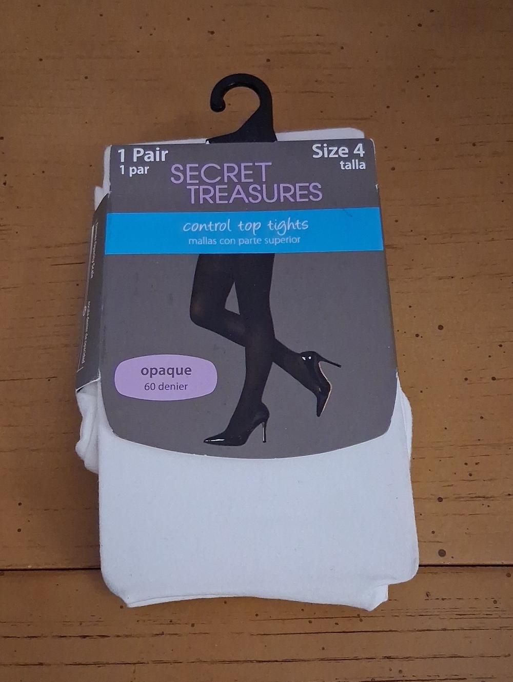 Secret Treasures White Opaque Control Top Tights